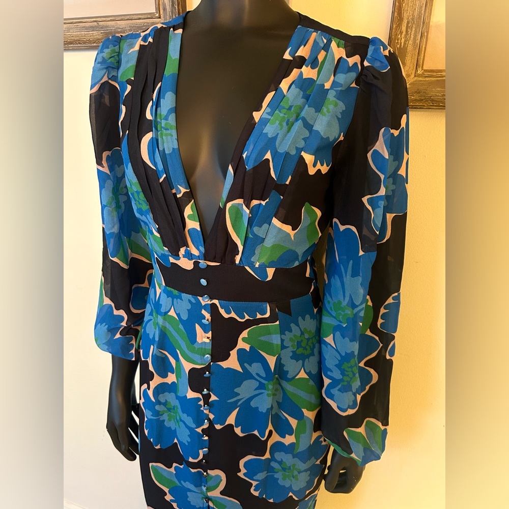 Runaway the Label Blue/Green Floral Maxi Dress